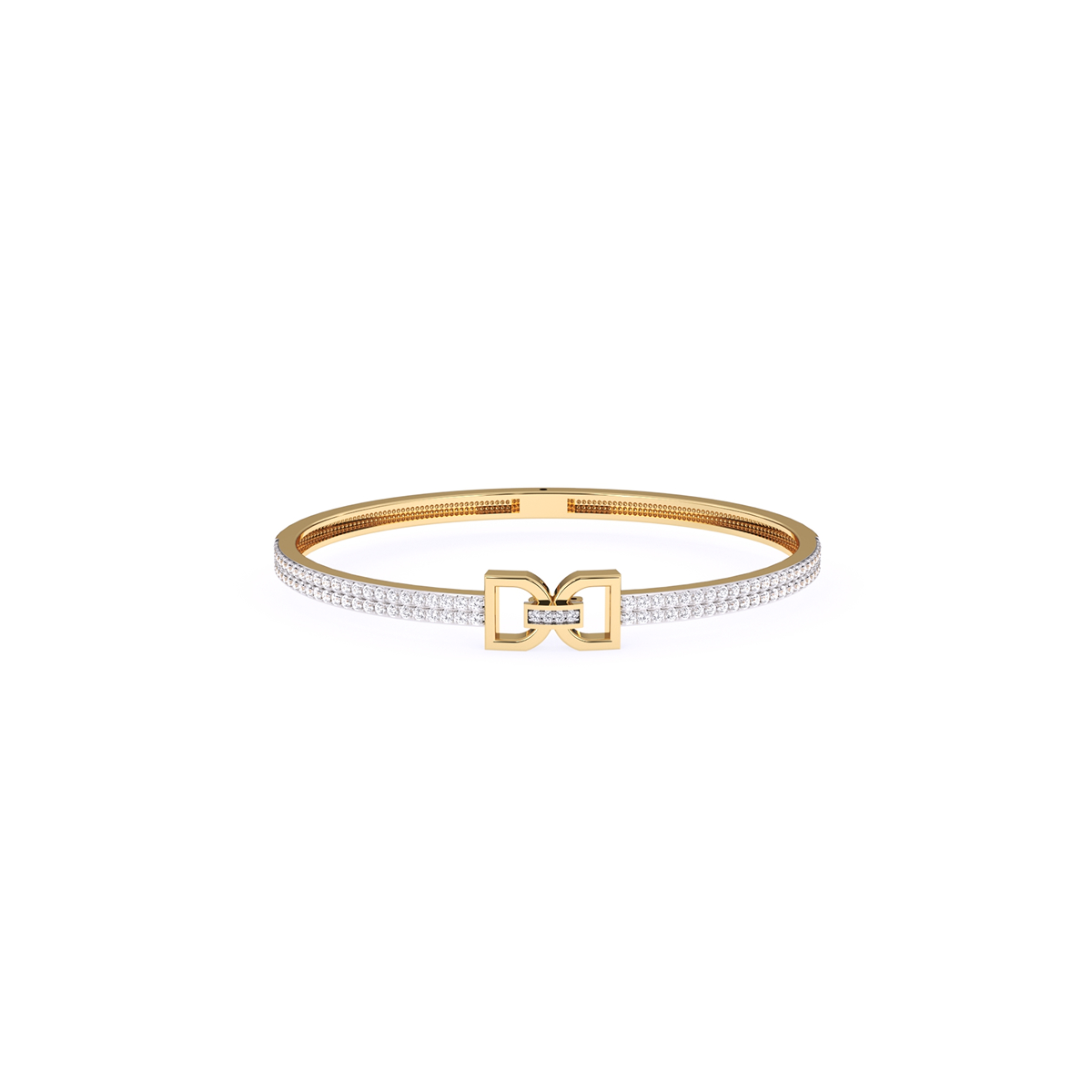 Crystal Cuff Rose Gold Lab Grown Diamond Bangle